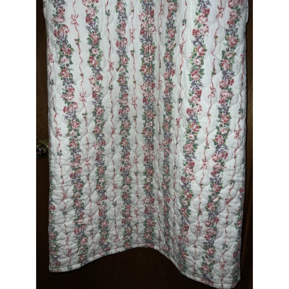 Vintage Lanz of Salzburg Quilted Cotton Nightgown Floral Zip USA - Picture 10 of 15